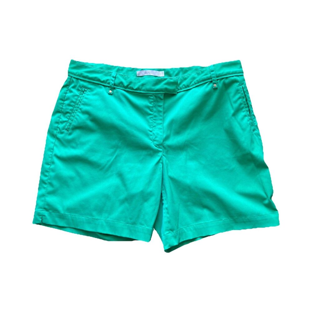 Lady Hagen Women's Shorts Size 16 Green Chino Bermuda Performance Stretch Active